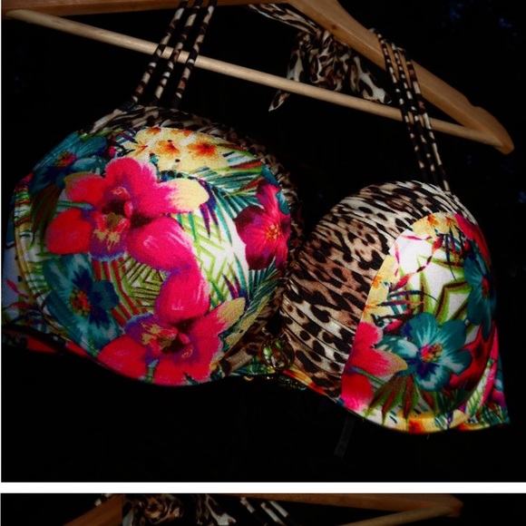 ISO DON’T BUY Victoria’s Secret Leopard Animal Floral Bikini top - Picture 2 of 2